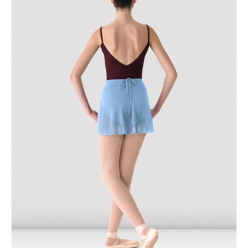 Mirella Georgette Ballet Wrap Skirt, Light Blue, NWT - Picture 2 of 4